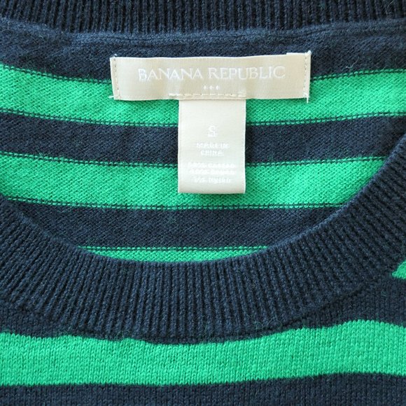 NWOT Banana Republic Navy-Green Stripes Knit Dress (Size S) - Picture 3 of 3